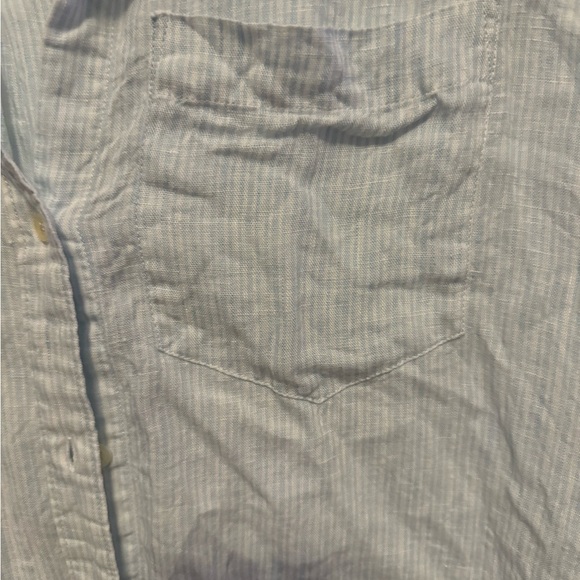 GAP Blue & White Striped Button Front Long Sleep Top - Size Medium - Picture 2 of 6